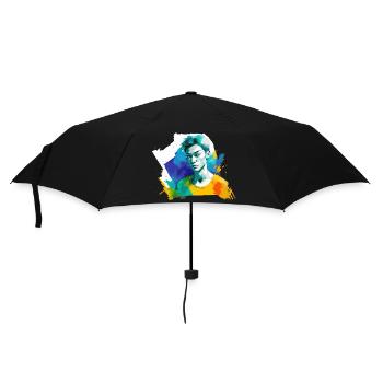 Aquarelle eines Jungen - Regenschirm (klein) - Schwarz - Vorne