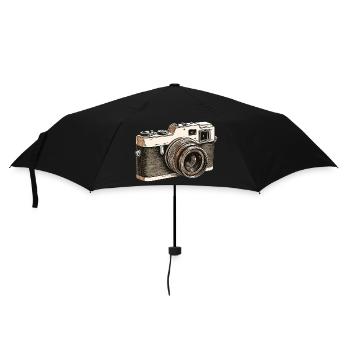 Dessin rétro de caméra - Parapluie standard - noir - Devant