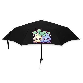 Mak et bok les raisins kawaii - Parapluie standard - noir - Devant