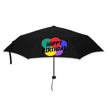ALLES GUTE ZUM GEBURTSTAG. ALLES GUTE ZUM GEBURTSTAG. JAHRESTAG. - Regenschirm (klein) - Schwarz - Vorne