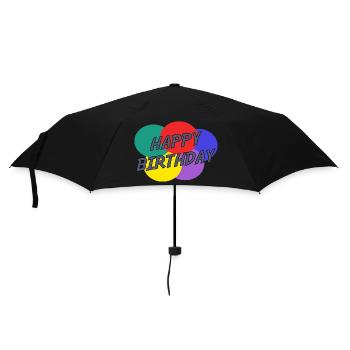 ALLES GUTE ZUM GEBURTSTAG. ALLES GUTE ZUM GEBURTSTAG. JAHRESTAG. - Regenschirm (klein) - Schwarz - Vorne