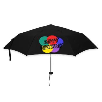 ALLES GUTE ZUM GEBURTSTAG. ALLES GUTE ZUM GEBURTSTAG. JAHRESTAG. - Regenschirm (klein) - Schwarz - Vorne