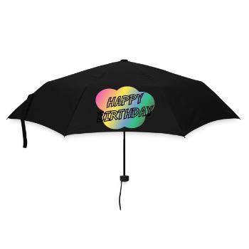 ALLES GUTE ZUM GEBURTSTAG. ALLES GUTE ZUM GEBURTSTAG. JAHRESTAG. - Regenschirm (klein) - Schwarz - Vorne