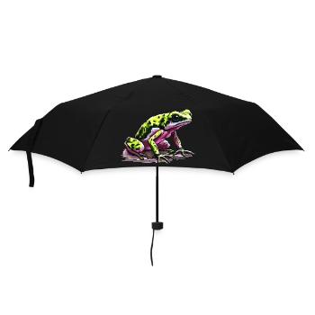 Poison dart frog in colorful retro pixel graphics - Umbrella (small) - black - Front