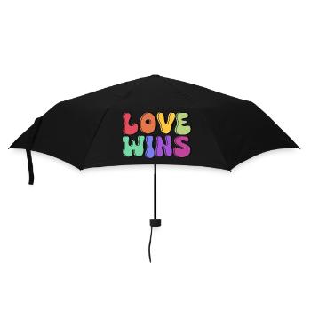 Love Wins - Regenschirm (klein) - Schwarz - Vorne