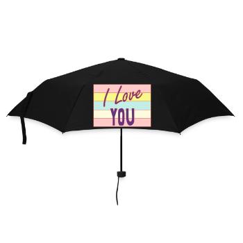 LOVE. COUPLE. JUST MARRIED. EVJF. SAINT VALENTIN. - Parapluie standard - noir - Devant