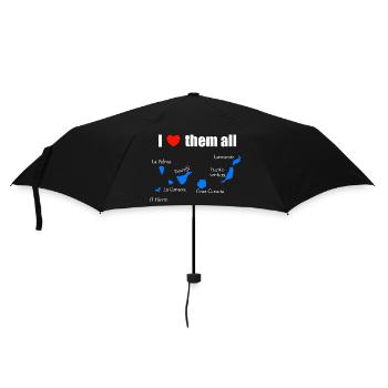 I love them all - Kanaren - Regenschirm (klein) - Schwarz - Vorne