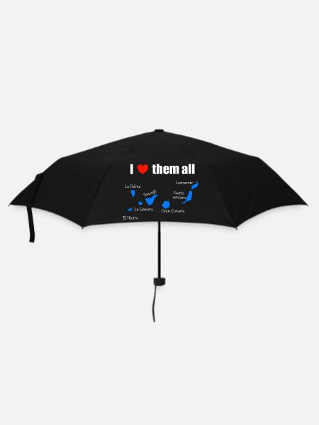 Je les aime tous - Îles Canaries - Parapluie standard - noir