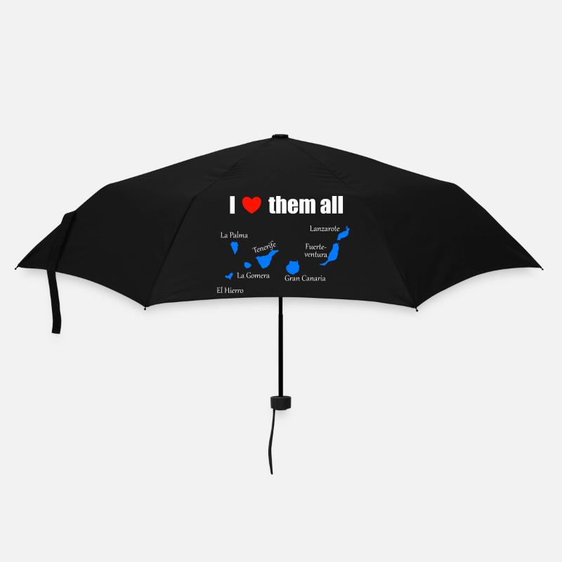 Je les aime tous - Îles Canaries - Parapluie standard - noir