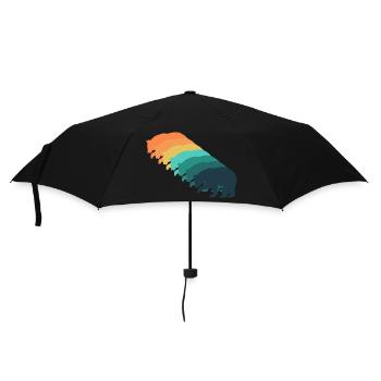 Retro bear - Umbrella (small) - black - Front