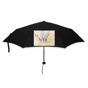 menschen wege - Regenschirm (klein) - Schwarz - Vorne