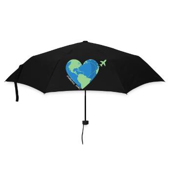 Coeur voyageur -addict de voyage - Parapluie standard - noir - Devant