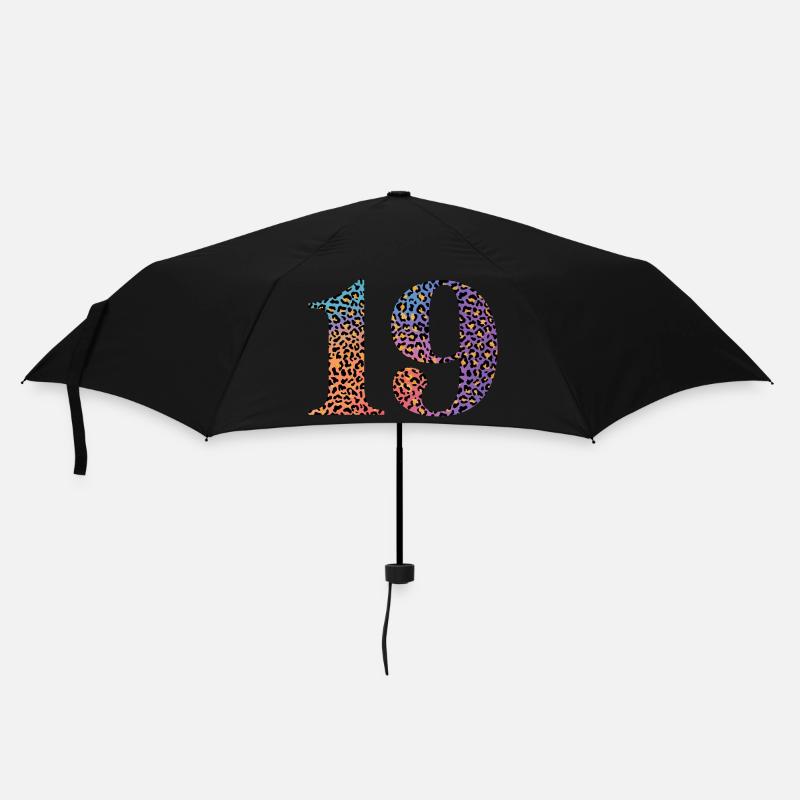 19e anniversaire léopard - Parapluie standard - noir