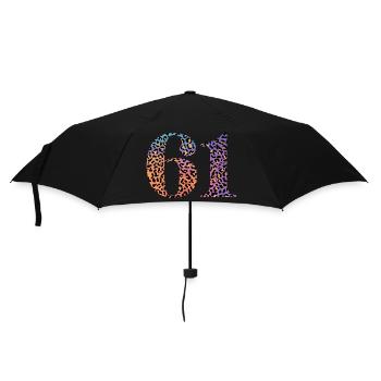 61e anniversaire léopard - Parapluie standard - noir - Devant