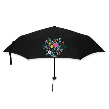 FLEURS Jaunes et Violettes - Parapluie standard - noir - Devant