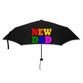 New dad - Regenschirm (klein) - Schwarz - Vorne