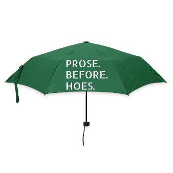 Book Lover Books and Wine Quote Geek Comics - Umbrella (small) - bottlegreen - Front