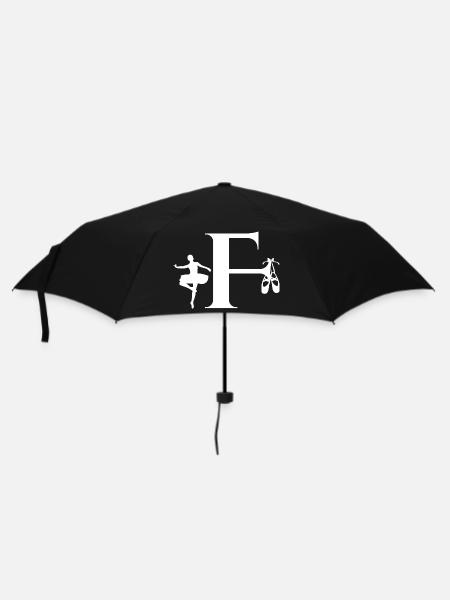 Buchstabe f Ballerina - Regenschirm (klein) - Schwarz