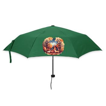 Rassemblement d’animaux (Collection d’automne #9) - Parapluie standard - vert bouteille - Devant