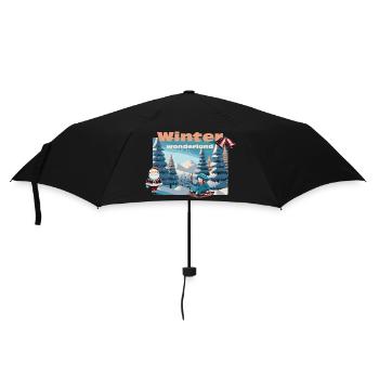 winter wonderland - Regenschirm (klein) - Schwarz - Vorne
