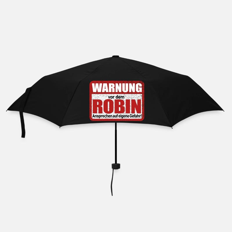 Robin Name Lustiges Warnschild - Regenschirm (klein) - Schwarz