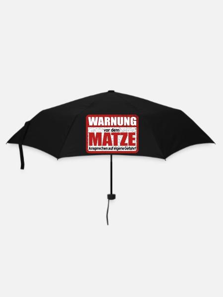Matze Name Lustiges Warnschild - Regenschirm (klein) - Schwarz