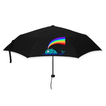 Regenbogen Wal - Regenschirm (klein) - Schwarz - Vorne