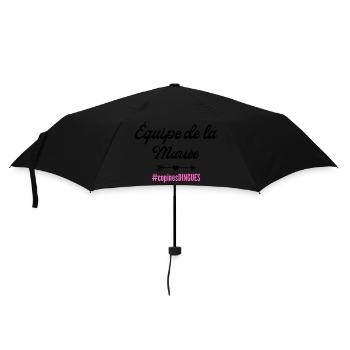 Das Brautteam - passendes T-Shirt - Regenschirm (klein) - Schwarz - Vorne
