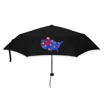 Amerika Heißluftballon Flagge - Regenschirm (klein) - Schwarz - Vorne