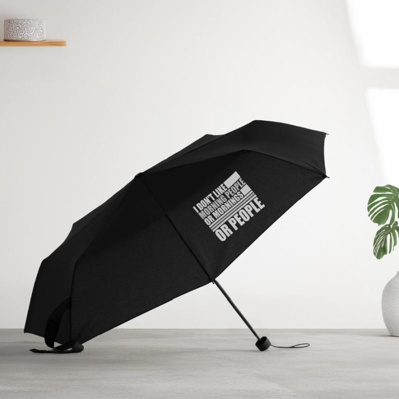 Lustig, ich mag den Morgen oder den Morgen oder die Menschen nicht Regenschirm (klein)