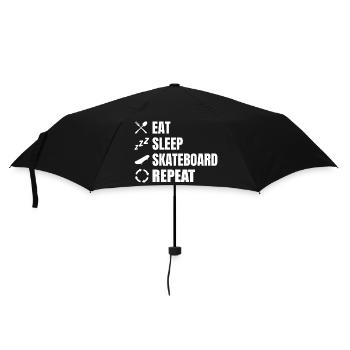 Manger, dormir, faire du skateboard, répéter - Parapluie standard - noir - Devant