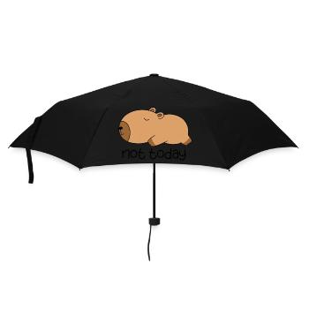 Capybara lustig nicht heute niedlich Capy - Regenschirm (klein) - Schwarz - Vorne
