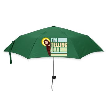Ich sag Papa Lustiges Jesus Meme Gott Religiös - Regenschirm (klein) - Flaschengrün - Vorne