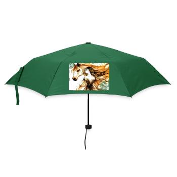 Flowers Women girl fashion design art female style - Umbrella (small) - bottlegreen - Front