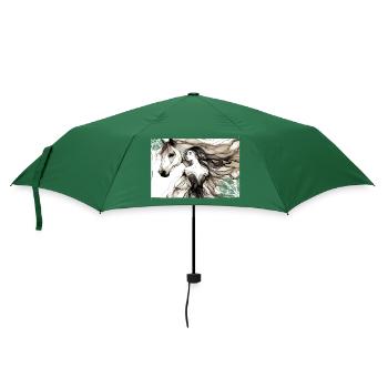 Flowers Women girl fashion design art female style - Umbrella (small) - bottlegreen - Front