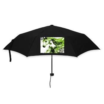 Blumen Frauen Mädchen Mode Design Kunst Weiblicher Stil - Regenschirm (klein) - Schwarz - Vorne