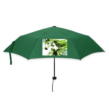 Flowers Women girl fashion design art female style - Umbrella (small) - bottlegreen - Front
