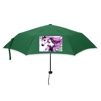 Flowers Women girl fashion design art female style - Umbrella (small) - bottlegreen - Front