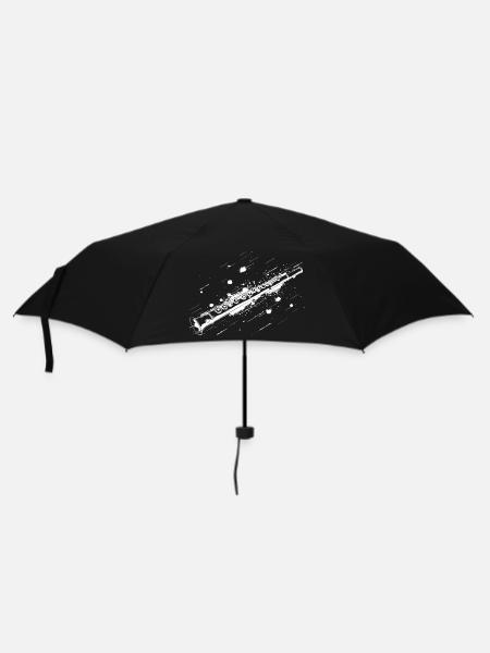 Flöte Streetart - Regenschirm (klein) - Schwarz