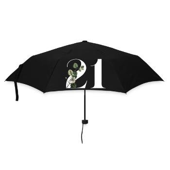 Numéro 21 floral vert -21e anniversaire floral - Parapluie standard - noir - Devant