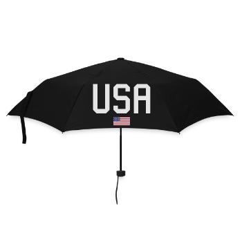 TEAM USA amerikanische Flagge Fahne unter Schrift - Regenschirm (klein) - Schwarz - Vorne