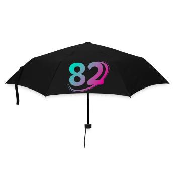 Nummer 82 mehrfarbig - Regenschirm (klein) - Schwarz - Vorne