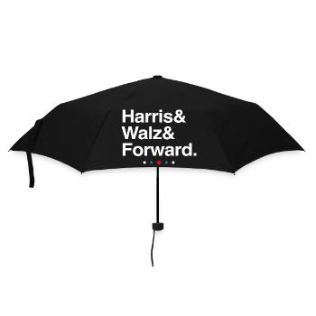 Kamala Harris & Tim Walz 2024 Forward Shirt - Regenschirm (klein) - Schwarz - Vorne