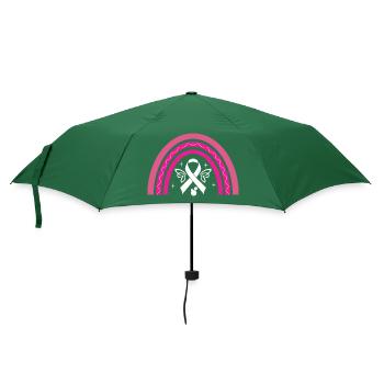 Rosa Schleife des Rosa Oktobers gegen Brustkrebs - Regenschirm (klein) - Flaschengrün - Vorne