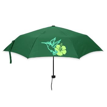 Colibri Oiseau Hibiscus - Parapluie standard - vert bouteille - Devant