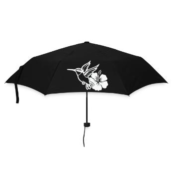 Kolibri Vogel Hibiskus Blume - Regenschirm (klein) - Schwarz - Vorne