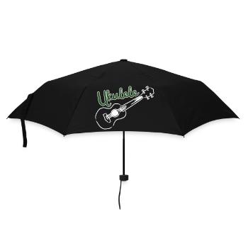 Ukulele - Music Lover - Regenschirm (klein) - Schwarz - Vorne
