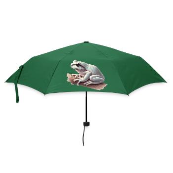 Realistic Tree Frog with Water Droplets - Umbrella (small) - bottlegreen - Front