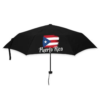 Drapeau de Porto Rico Coup de pinceau - Parapluie standard - noir - Devant