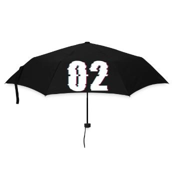 Two 2 Two 02 Number Effect Distorted Number - Umbrella (small) - black - Front